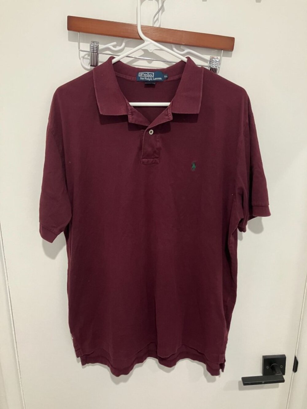 Polo by Ralph Lauren Men's Solid Cotton Polo Shirt, Burgundy, Size XL